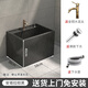 Simple stone marble outdoor mop pool courtyard home balcony mop pool outdoor washing mop basin floor-standing integrated mop pool Angora brown black 58*38*40+ full copper faucet