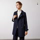 NAVIGARE Italian Sailing Women's Ferse's Commuting Mid-Longle Breaker Lapel Coat Coat 2331544503 Bleu L
