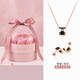 DL 1998 Fat Donglai same style 18K gold small waist pendant 18k rose gold color gold necklace girls clavicle chain light luxury niche temperament black pottery rose gold (45cm+9cm)