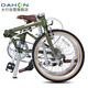 DAHON 20-inch chrome-molybdenum steel 7-speed men's and women's student retro bicycle HAC071 olive green
