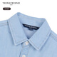 Teenie Weenie Kids summer style boys' fashionable small lapel short-sleeved denim shirt light blue 120 cm