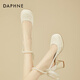 Daphne (Daphne) Chaussures célibataires pour femmes Nouvelles chinois Mary Jane High Heels 2024 Été Nouveau tempérament français avec jupe talons épais de hauteur de talon blanc 8cm 38 (240 mm) Code standard