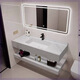 
Rock slab wash basin ceramic seamless integrated double-layer bathroom cabinet integrated washing basin hotel bathroom washing fish belly white seamless basin smart mirror delivers supporting hardware SPWY60*50 7586 pieces sold