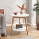 Shantoulin Village small round table coffee table light luxury balcony coffee table creative side table small round table coffee table living room household sofa edge table north double layer 4870cm warm white