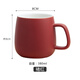 Creative plain color large-capacity cup high-value mug frosted simple coffee cup ceramic tea cup new year's goods Morandi-grey blue 1 piece 380ml