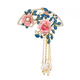 First Enjoy (CHUXIANG) Ancient Style Silk Flower Peony Flower Brooch Retro Temperament Step-shake Tassel Breasts Cheongsam Hanfu Pin Accessories Peony Flower Brooch A26-205