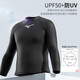 Mizuno (MIZUNO) swimsuit men's swimming trunks quick-drying anti-chlorine and anti-embarrassing large size five-point long-sleeved sports swimming equipment A1105 black 2XL