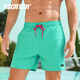 ESCATCH swimming trunks, men's beach trunks, men's large pants, European and American shorts, men's summer quick-drying can be put into the water, five-point couple shorts ES6 lake green (triangular lining) L (suitable for weight 60-73kg)