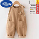 Disney baby overalls autumn and winter plus velvet infant jumpsuit 0 to 3 years old children's casual cute baby corduroy pants khaki (spring and autumn) 90