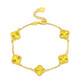 Réunion et réunion Golden Finder Flower solide à quatre feuilles Bracelet Clover pour femmes Bracelet en or de 999 pieds pour copine épouse Géné anniversaire de la Saint-Valentin. Version moyenne: Bracelet de trèfle à quatre feuilles d'environ 5,95 g, plus de remboursement de supplément