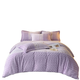 Mercury Series French Winter Warm Milk Velvet Four-piece Set Princess Style Rabbit Plush Quilt Cover Coral Velvet Sheets Style Bedding Non-static Milk Velvet-Purple 1.8m Sheet Style Four-piece Quilt Cover 200x230cm