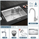 Moen Single Sink Stainless Steel Wash Basin Kitchen Large Single Sink Sink Faucet Set 62612/29018 750MM with GN60401 Faucet
