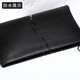 Aoyi men's handbag sheepskin handbag business genuine leather clutch envelope bag casual large capacity soft bag wallet black model large size [length 30 width 20.5 thickness 3.5 cm]
