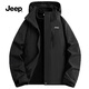 Jeep (JEEP) Assault Jacket Autumn and Winter Same Style Outdoor Three-in-One Windproof and Velvet Jacket for Men and Women Couples Black XL