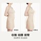 urras Chinese Valentine's Day gift mermaid waist hip trousers women's belly trousers small belly body shaping clothes three-quarter pants no underwear Porcelain moon color L