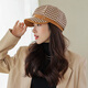 Viney new beret women's winter octagonal hat warm painter's peaked cap high-end newsboy hat showing a small and foreign style brown one size fashion versatile high-looking pile hat