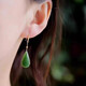 Chinese retro temperament water drop jasper earrings for women 2024 jade cheongsam earrings as a gift for mother water drop jasper earrings