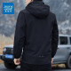 真维斯（Jeanswest）休闲夹克男春秋季新款2025冲锋衣时尚连帽夹克简约百搭外套男 6628黑色【春秋季】 M