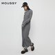 moussy 新品简约风淑女H型长款针织连衣裙010HA673-7891 160灰色 M