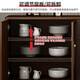 Huanghai Furniture new Chinese style solid wood sideboard tea cabinet wine cabinet multi-functional all-in-one wall storage cupboard home kitchen sideboard metal handle + solid wood cabinet leg length 158CM