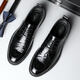Cartelo British Hand-Hand Head Saper Cow Whide Hombres Menores Empresas zapatos de cuero casual de hombres zapatos de boda 9735 Negro 42