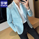 Romon High-End Anti-Wrinkle Suit Men's Spring y Autumn Grey Suede Jacket Sittle Traje Casual Traje Británico 9929 White XL: Adecuado para 139jin [Jin es igual a 0.5 kg]