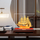 Smooth sailing in Hanking, sailing ship ornaments, velvet gold handicrafts, office desktop, living room, wine cabinet, housewarming and opening gift, XL, length 33, width 18, height 31.5 cm
