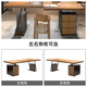 OSTRADAN solid wood boss desk manager desk modern log light luxury class desk with cabinet desk desktop computer table 160*80*75*4.5cm (package included)