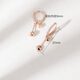 DL 1998 Fat Donglai same style 18k rose gold earrings made by love for women au750 color gold earrings temperament gold beads inlaid 18K rose gold pair