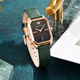 
Emporio Armani watch ladies small square watch full of stars European and American watches fashionable small green watch quartz watch Valentine's Day gift for girlfriend AR11149 [Peacock green/small square watch]