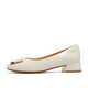 Belle Square Button High Heels Fraueneinkaufszentrum gleiche Style Schaffell Leichtmund Single Schuhe Z8B1DCQ3 Beige 36
