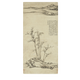 L'ancien paysage peinture parchemin de l'élimination de l'automne du village de pêcheurs de Yuan Nizan est un parchemin de peintures de paysage anciennes par des répliques littératies des peintures anciennes et des peintures suspendues du village de pêcheurs du yuan Nizan est une image de la peinture d'automne du village de pêche au Yuan Nizan est le scroll de la taille du coeur du Yuan Nizan (