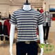 Golf modernes Golf-T-Shirt Sommer kurzärmelig gestreiftes dünnes High-End-Hohe im mittleren Alter, das Gewerbe für Männer lässig Farbe rundes Nacken T-Shirt Khaki 6195 L