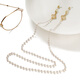 Cadena de gafas de cuello migado para mujeres, trébol de cuatro hojas perlas, auriculares cordón anti-pérdida, cadena de gafas de sol de moda, cadena de lentes de lectura, trébol de cuatro hojas de cristal transparente