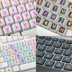 Youben fitted with desktop keyboard large-font keyboard stickers universal key stickers single English letters round beginner fingering practice cute anti-wear and not falling off ZM-701 [Finger color] Square keyboard stickers [High 1.3*Width 1.1cm]