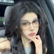 Jingzhu Pi handsome and gentle half-frame myopia glasses science and engineering male student anti-blue black warrior large frame flat light mirror can be matched with degrees Frosted black 0-degree anti-blue flat light mirror