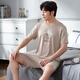 Upiece Pure Cotton Men's Pyjamas Men's Pyjamas Pyjamas et pantalon Pantalon Spring and Summer Home Vêtements à domicile Costume en deux pièces pour vêtements extérieurs 844 L [110-140Jin [Jin est égal à 0,5 kg]]]