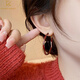 CHOMEL KINSEY Red New Year Large Hoop Earrings 2025 New Trendy Temperament Earrings Women's Niche Light Luxury High-end Ear Jewelry Red Twist Earrings (4cm)