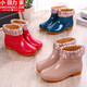 Xiaohuilijia Oxford bottom rain boots women's fashionable short tube non-slip water shoes outside water boots waterproof rain boots work rubber shoes dark green - add cotton shot one size 41