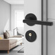 Schwarze Türschloss Schlafzimmer universelle Innenräume Massivholz Tür Splittertür Schloss moderne einfache Magnet -Saug -Türgriff B Style F9902 gebogener Griff Ganzes Schloss + Scharnier -Türsaugung