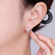 Yuan Shengfu's new fashionable PT950 shiny platinum stud earrings, simple, compact and versatile platinum earrings, 3.77g