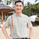 中年爸爸夏装短袖t恤50岁polo衫上衣服夏季薄款中老年人男士爷爷 cj9904蓝色 M 165/