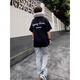 
POUM short-sleeved T-shirt men's 2025 summer loose American high street trendy brand letter printed T-shirt top YGWP-M691 black L