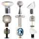 
Bedside lamp decorative light luxury desk lamp Nordic modern simple glass designer living room bedroom model room lamp M1049 smoke gray model button switch