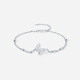 Saturday Fortune (ZLF) PT950 platinum bracelet for women, versatile sparkling butterfly bracelet for your girlfriend, 16+3cm-2.95g