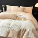Mercury series home textiles high-end A-class milk velvet embroidered bed four-piece set winter thickened baby velvet cover bed linen bedding 4 winter thickened milk velvet-Qilly-Fanxinglan 2.0-meter bed sheet four-piece set-quilt cover 220x240