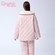 Landroli Couple's Wear, Home Clothes Upper and Lower Sets, Protective Warm Clothes, Men's and Women's Coral Fleece Pajamas, Autumn and Winter, Apricot Pink, Women's M (160) Women's