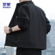 
ROMON Jacket Men's Trendy Spring Business Executive Standing Collar Loose Casual Windproof Jacket Men's JK83 Black 3XL