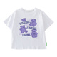 Pitt Pitt Girls Top White T Summer 2024 Neue Mädchen kurzärmelig lose Sommer Kinder Sommer T-Shirt 9922 Weiß 130 cm