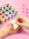 Children's stamped cartoon seal rewards small red flower letters for kindergarten primary school students cute homework medals wholesale patterns teacher teaching comments encouragement and praise 10 pieces teacher style (free 1 bottle of stamping ink)